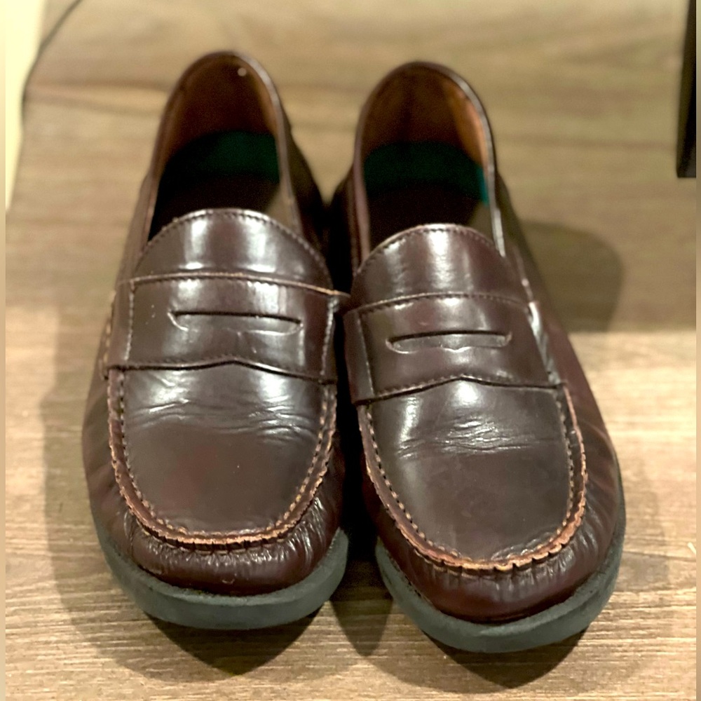 Hush Puppies Penny Loafers Dark Brown Burgundy Leather Women’s Shoe Size 7
